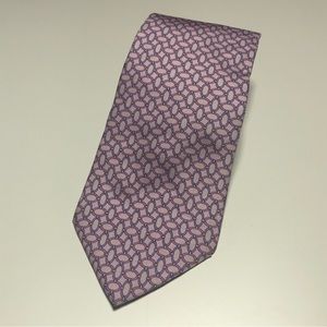 BROOKS BROTHERS MAKERS Pink/Purple Geometric Design Mens Silk Tie